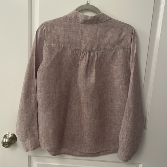 Linen Sigrid Olsen/ Long Sleeve/roll up/collared - Picture 5 of 6
